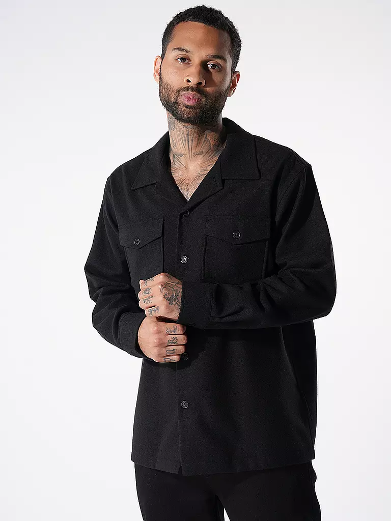 NUDIE JEANS Hemd VINCENT schwarz