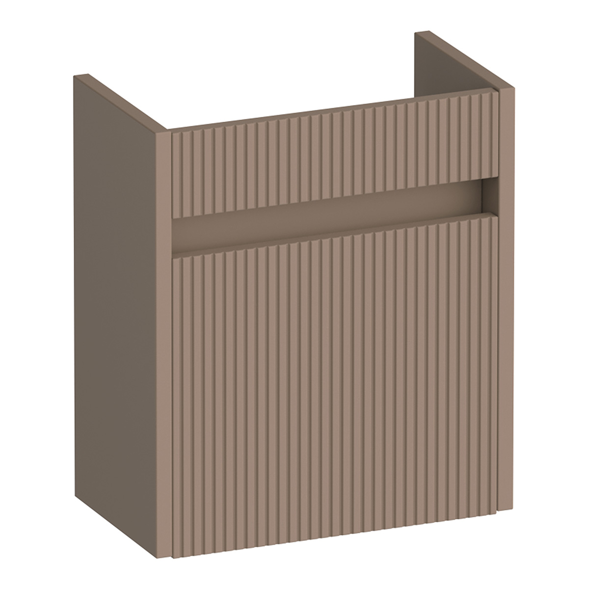 Brauer Adore Wavy fonteinkast ribbelfront 40cm met 1 deur linksdraaiend mokka mat
