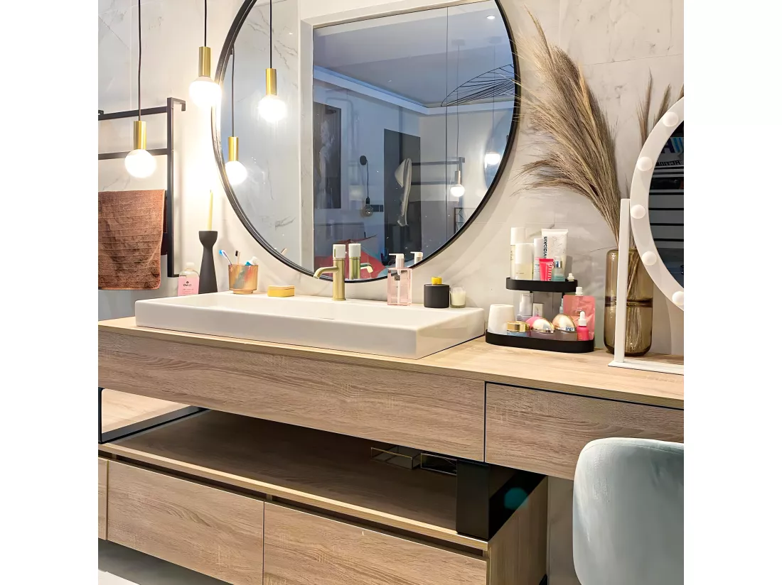 Manopola mitigeur lavabo bas or marbre - Essebagno