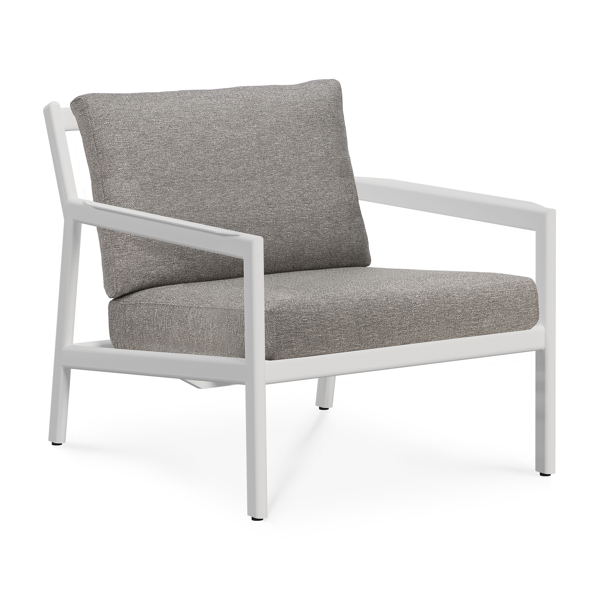 Teak Jack loungestoel - wit aluminium - compleet - mocha kussens