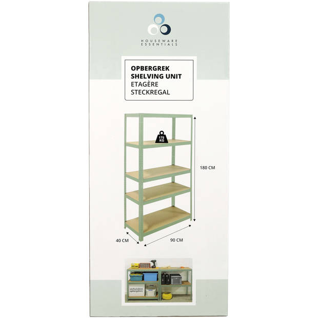 SEM opbergrek 5 planken jade groen