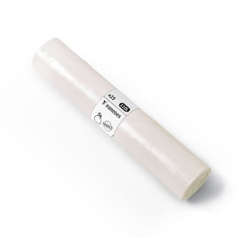 Sacs poubelle 110L PEBD  transparent 39µ lien classique Paredes