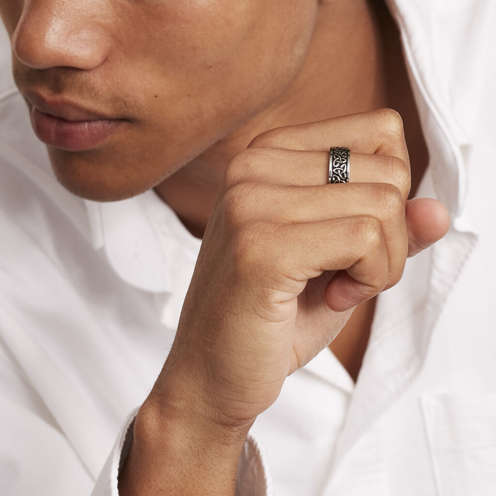 Bague Acier Blanc Ugo