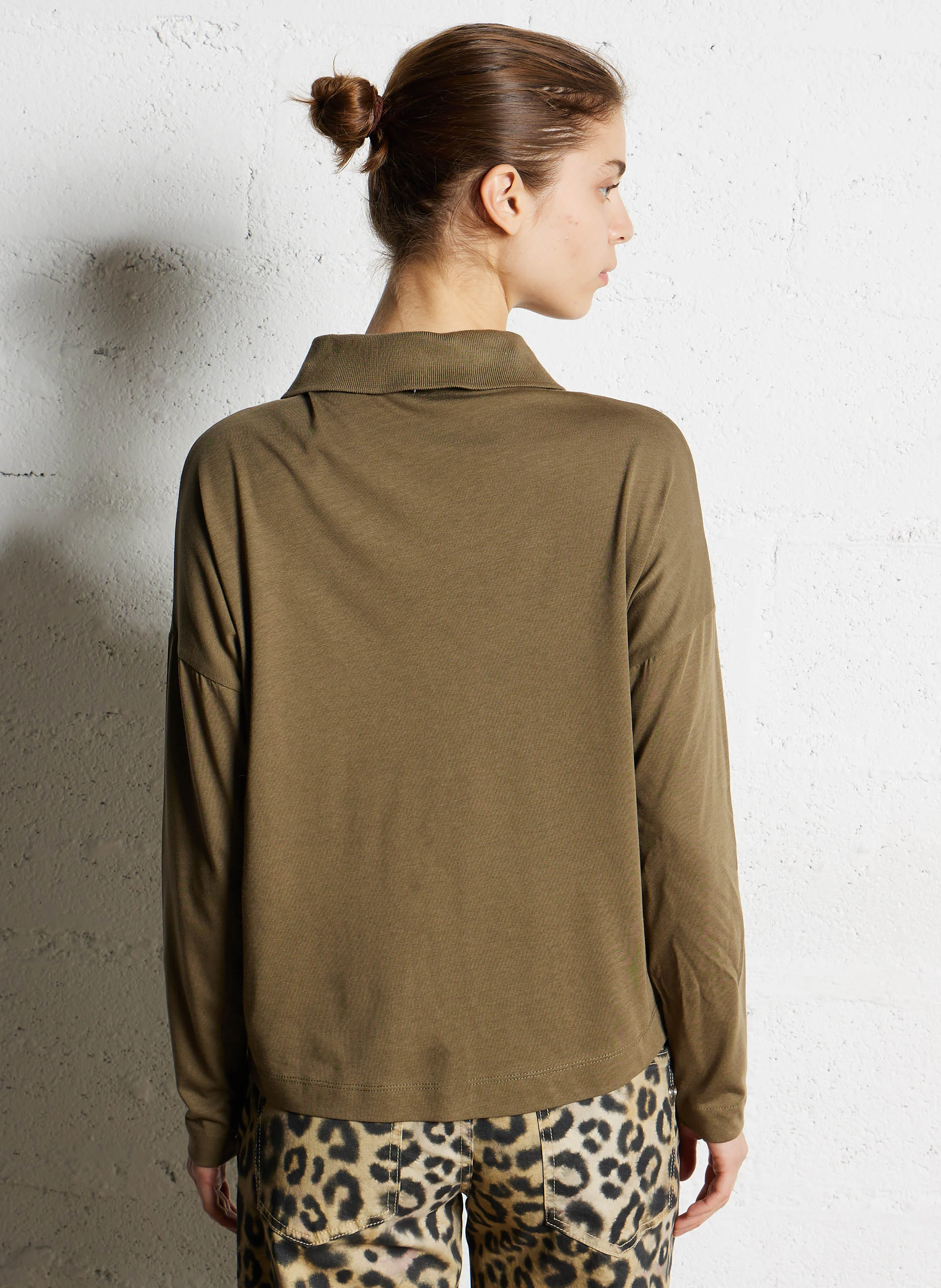 GIOVANA - Gilet col polo en coton mélangé| Vert