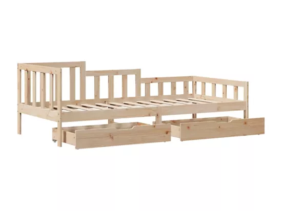Lit de jour avec tiroirs sans matelas 80x200 cm bois massif