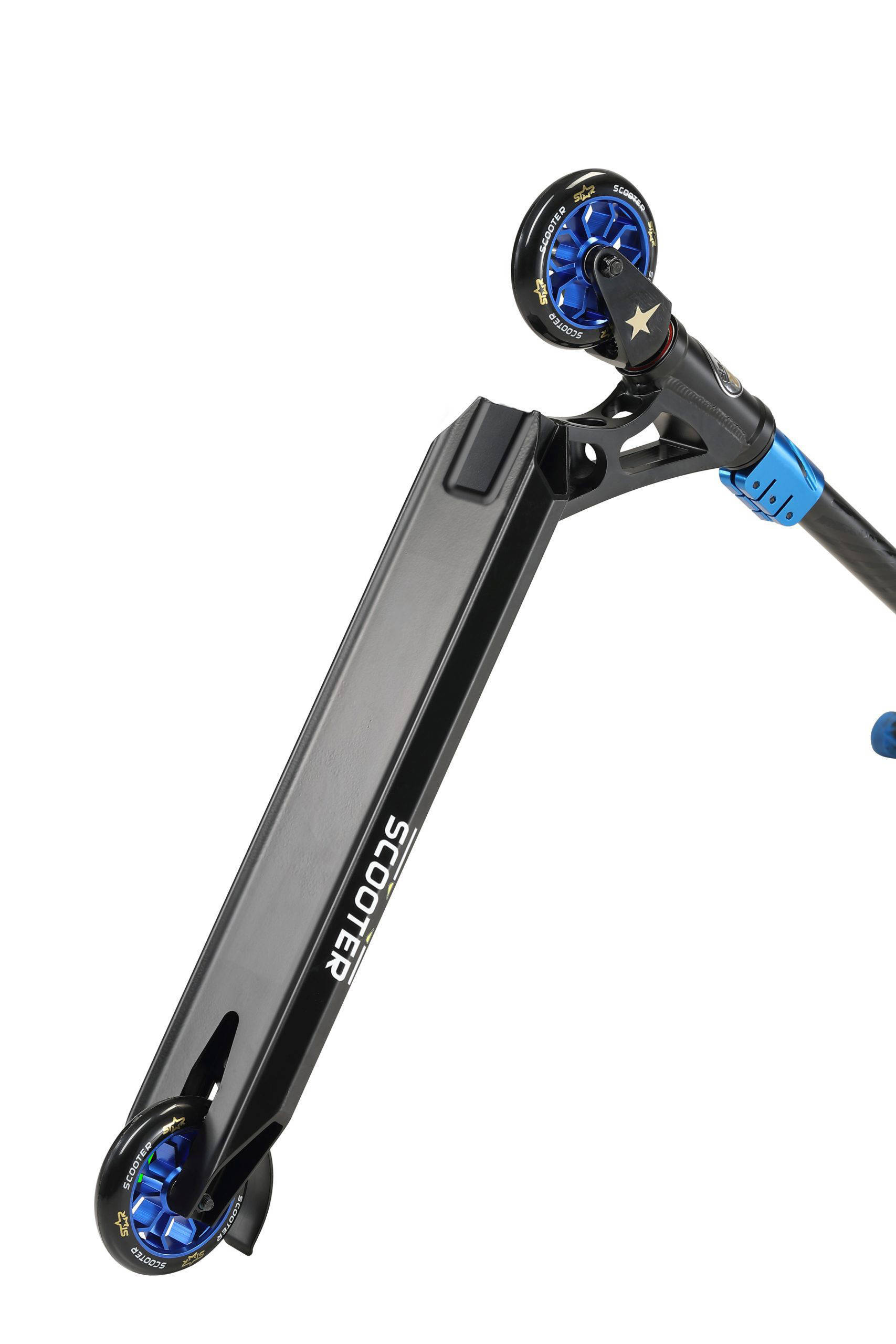 STAR SCOOTER Freestyle Jump alu stuntstep, 110mm Pro Trick Roller, zwart blauw
