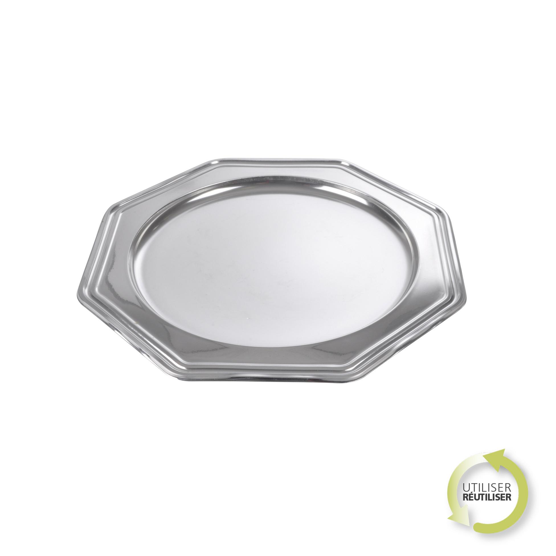PLATEAUX OCTOGONAUX ARGENT X2 PIECES