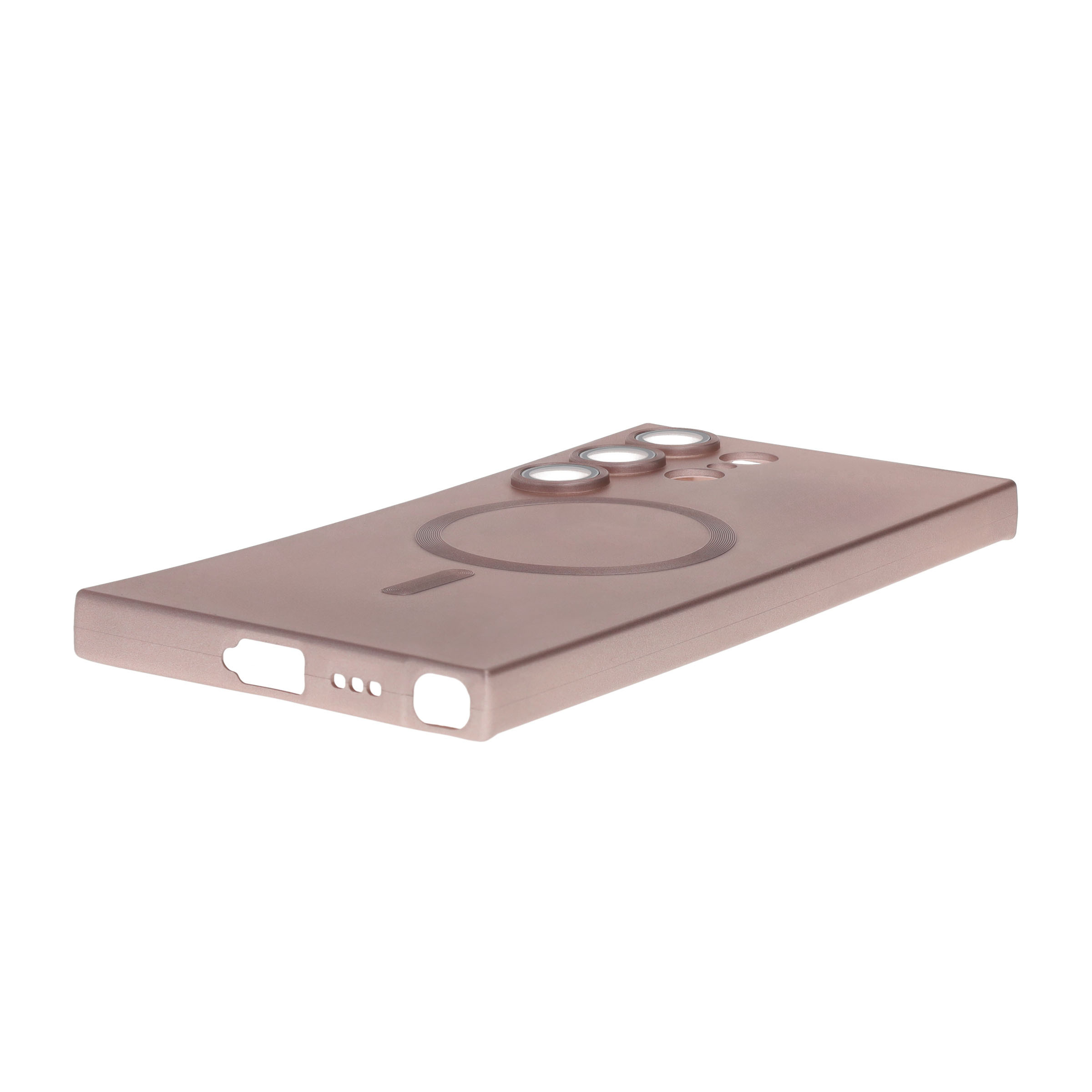 Samsung Galaxy S24 Ultra Silikon Case Hülle mit MagSafe-Modul   Kameraglasschutz - Rosa