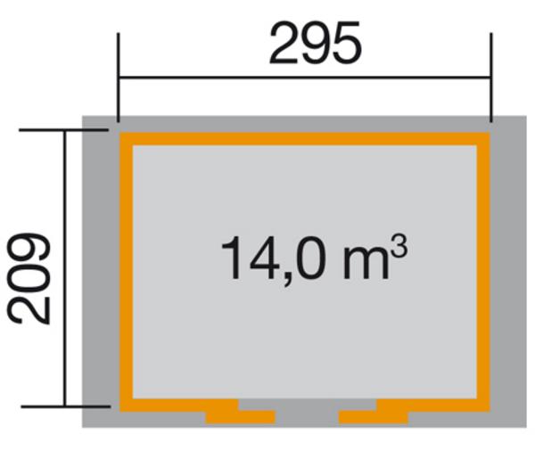 Weka Schiebetürhaus 228, ca. B344/H248/T241