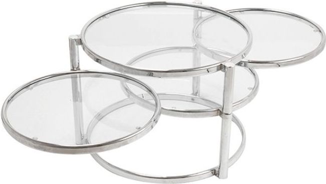 Leitmotiv - Swivel Tripple - Bijzettafel - Zilver - 4 Draaitafels