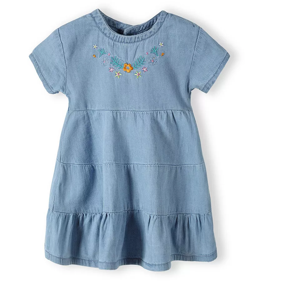 MINOTI Jeanskleid mit Stickerei Denim-Hellblau