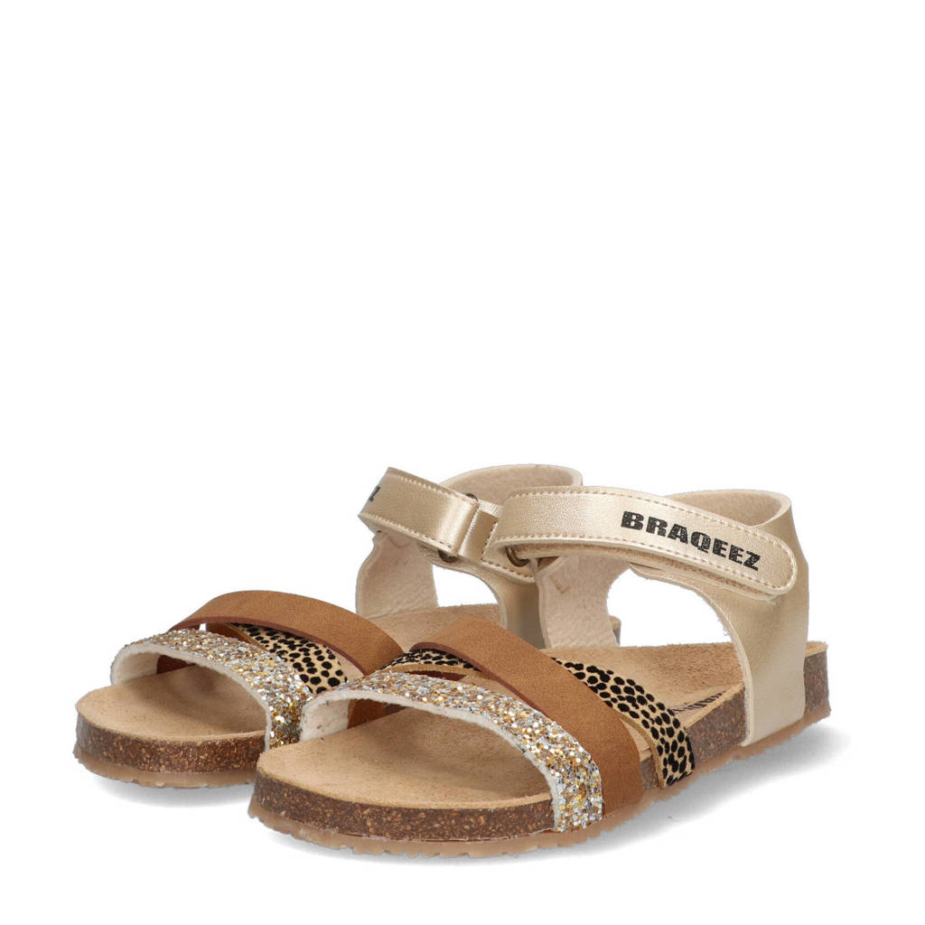 Braqeez Sammy Spainleren sandalen champagne
