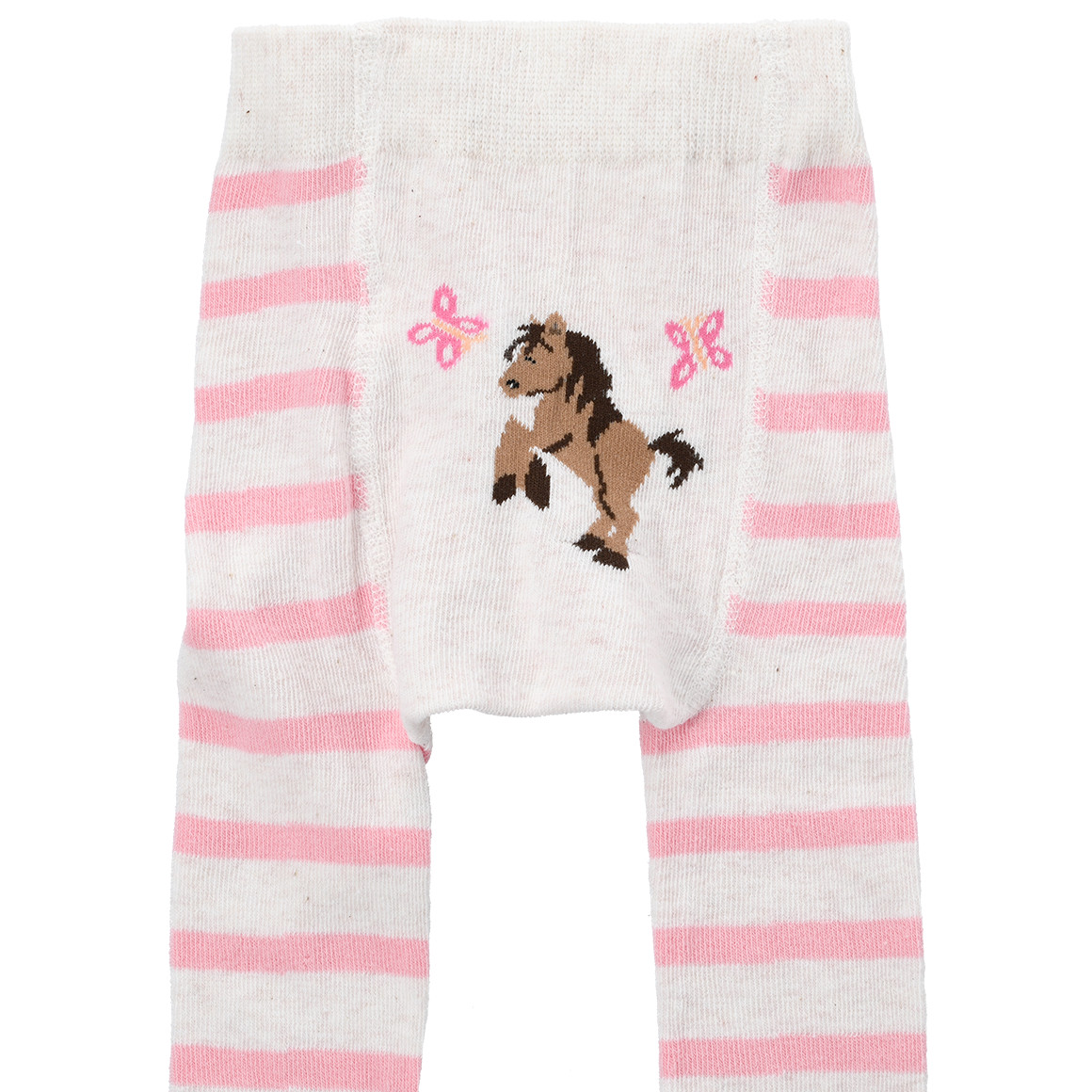 Topomini 2 Baby Strumpfhosen mit Pferden dunkelblau / creme