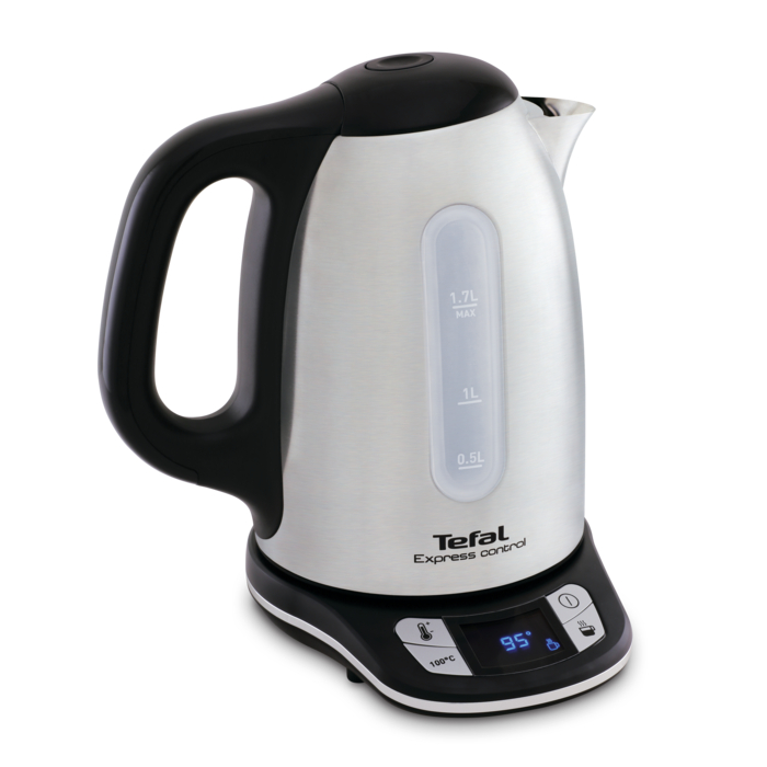 Bouilloire électrique Express inox sans fil 1,7 L, Réglable de 60 à 100°