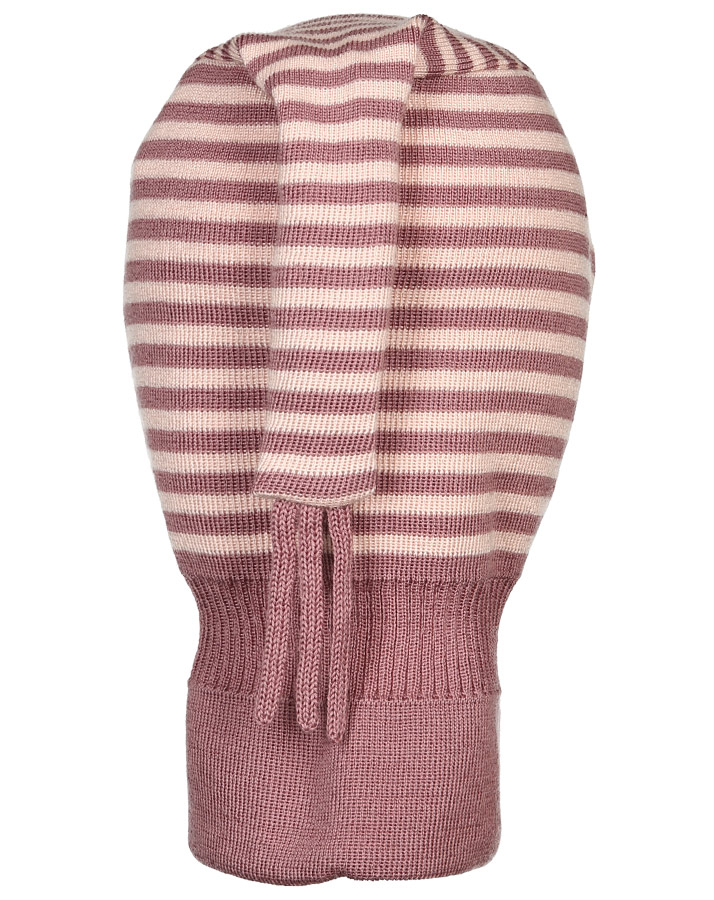 Woll-Schlupfmütze ANDI mit Zipfel doppellagig in mauve/pastellrosa