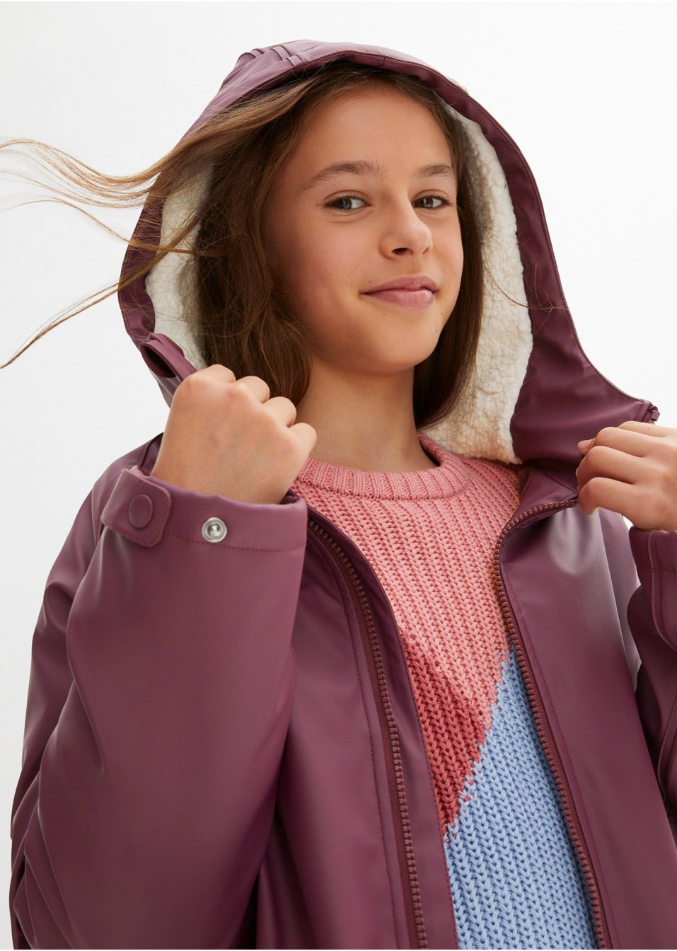 Veste imperméable thermo enfant avec maille peluche