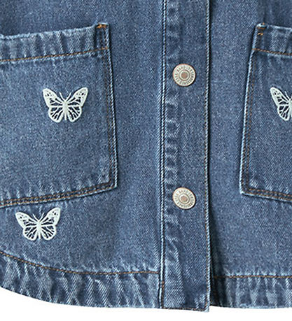 Name It Jeansjacke - NkfMandy - Medium+ Blue Denim/Stickerei Abe