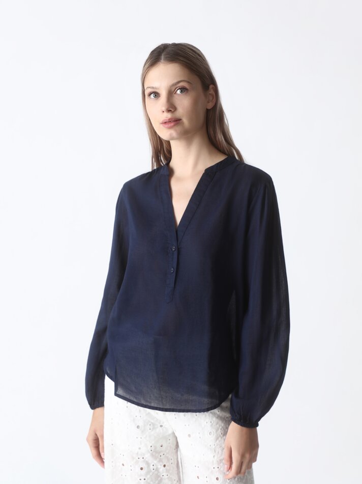 Camisa com colarinho Baker - Azul Marinho