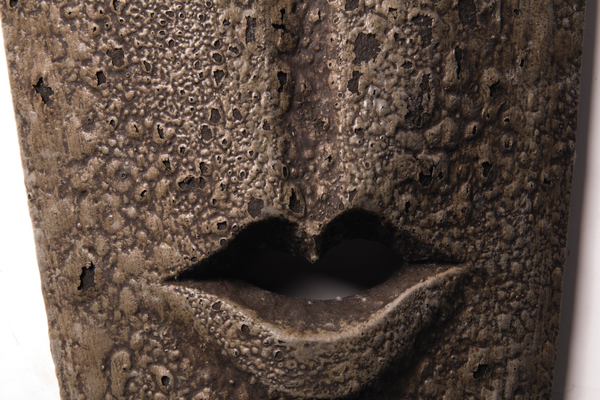 afrikanische Maske, braun, T 3 cm, B 18 cm, H 100 cm von fischer's lagerhaus