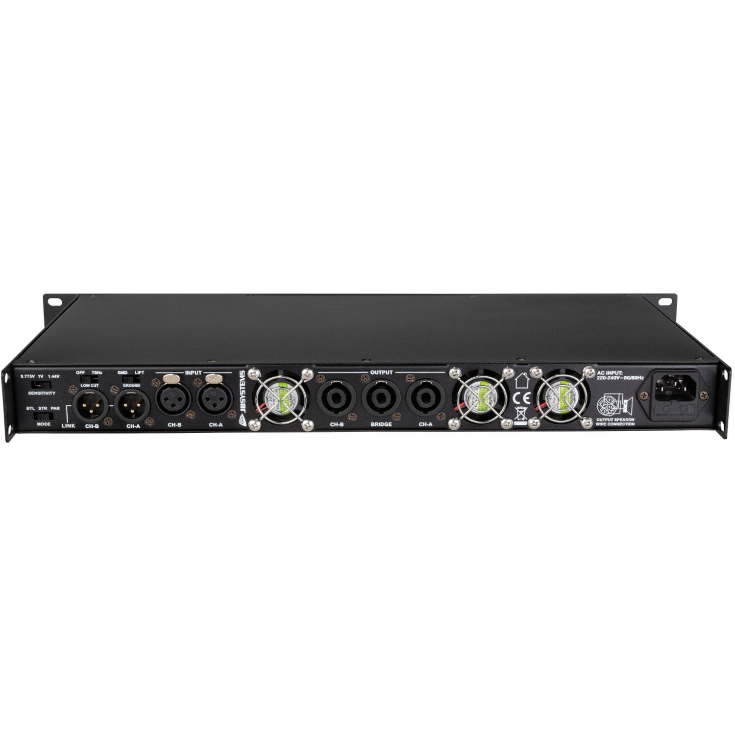 JB systems AMP200.2 Mk2 versterker 2x 250W @ 4 Ohm