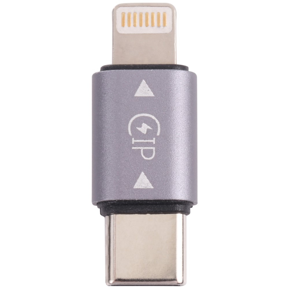 OTG Aluminium USB C auf Lightning Konverter Adapter - Grau