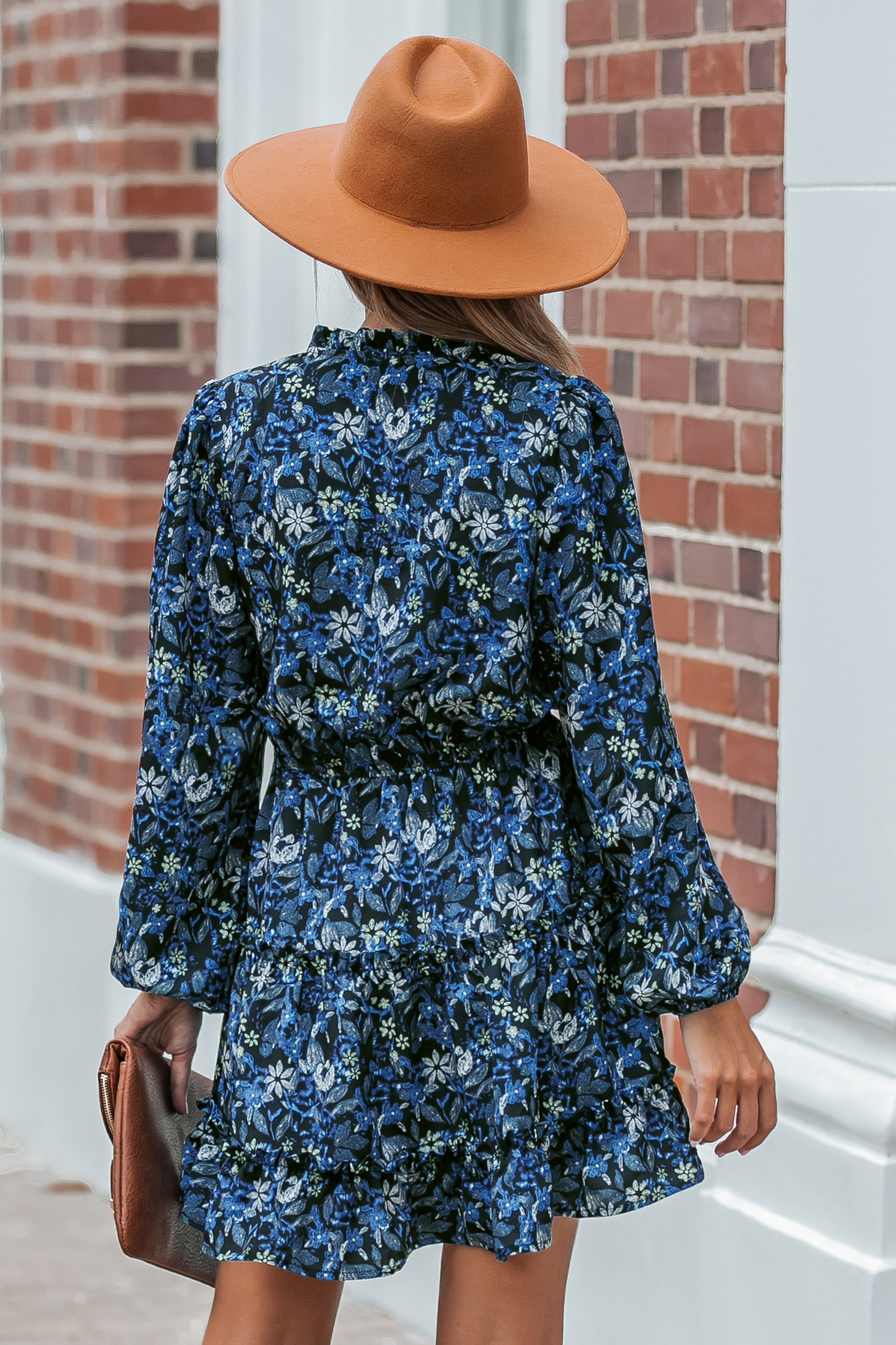 Robe à col noué et à imprimé floral boho