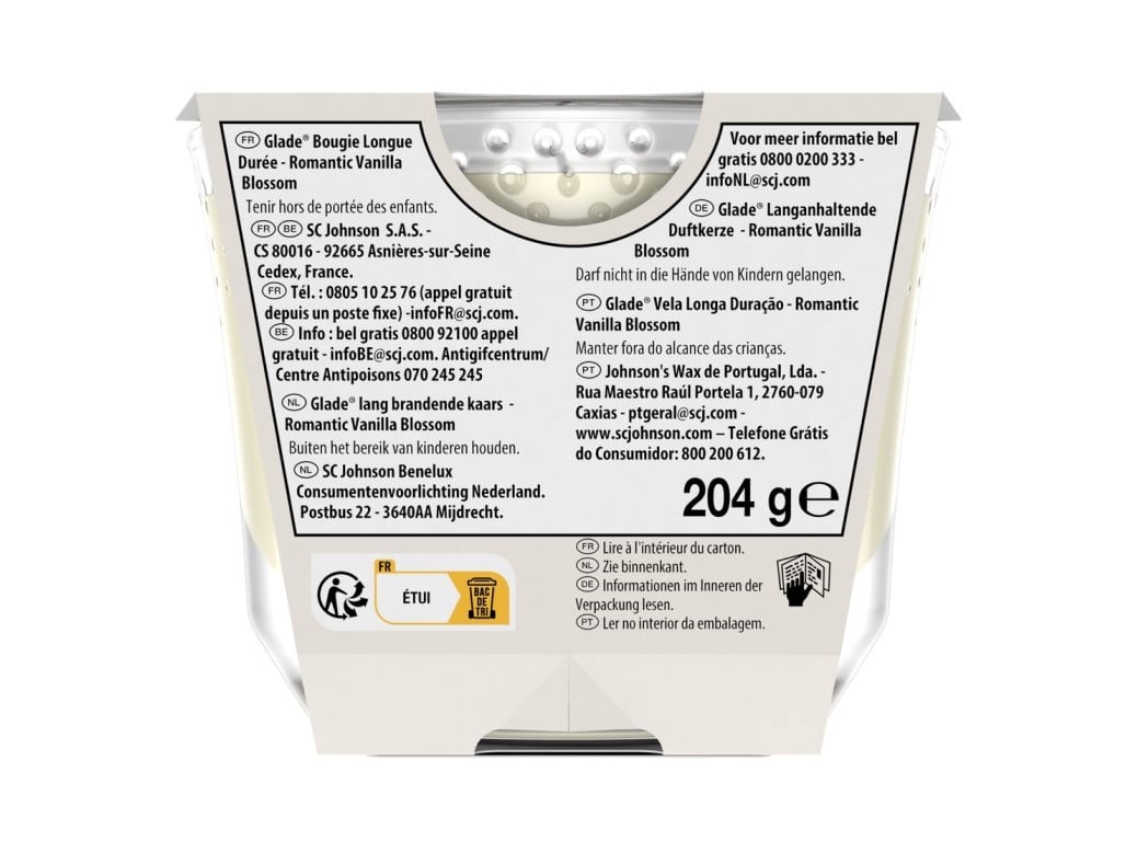 VELA LONGA DURAÇÃO GLADE VANILLA 204G