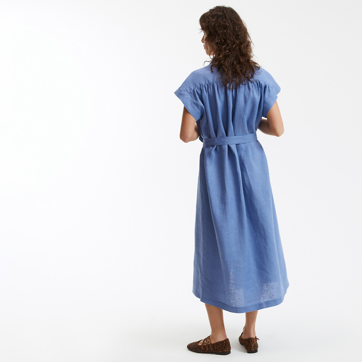 COLEÇÕES LA REDOUTE<br>Vestido de linho com mangas curtas Signature Heloïse