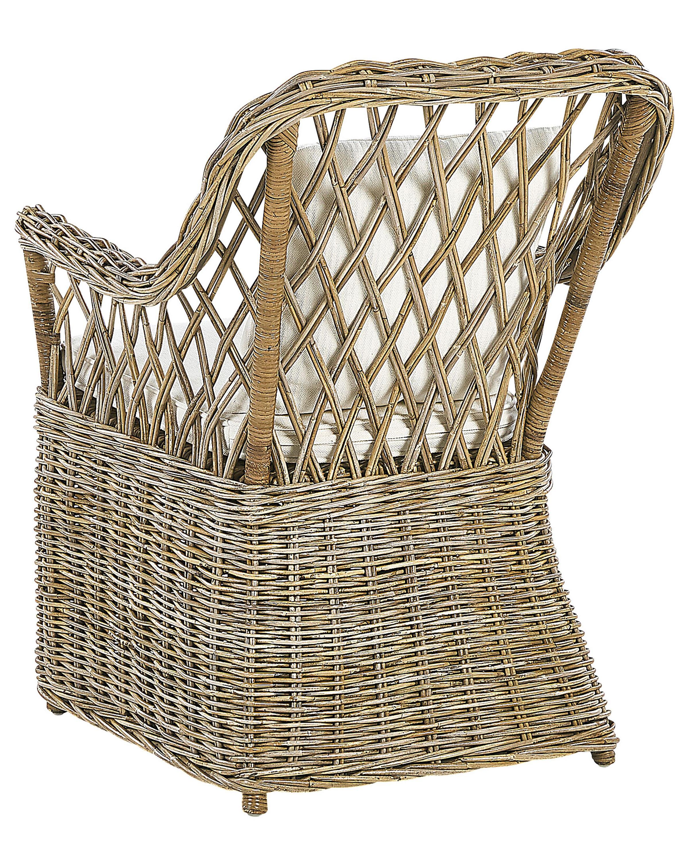 Set van 2 tuinstoelen met kussens MAROS Rotan Natuurlijk