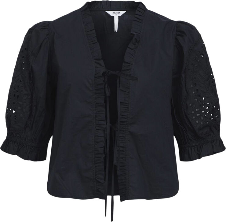 Object OBJBRODERA S/S TOP 132 Black