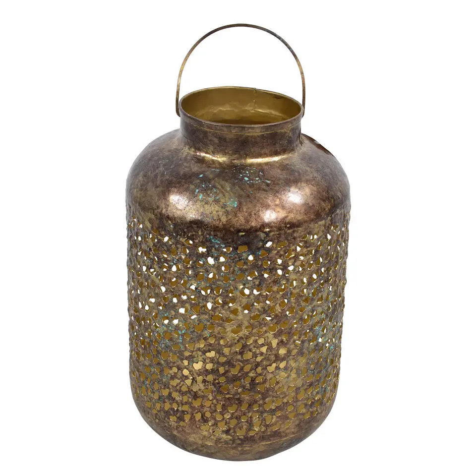 Lesi Living Lantaarn/windlicht - Oosters - metaal - 20 x 32 cm