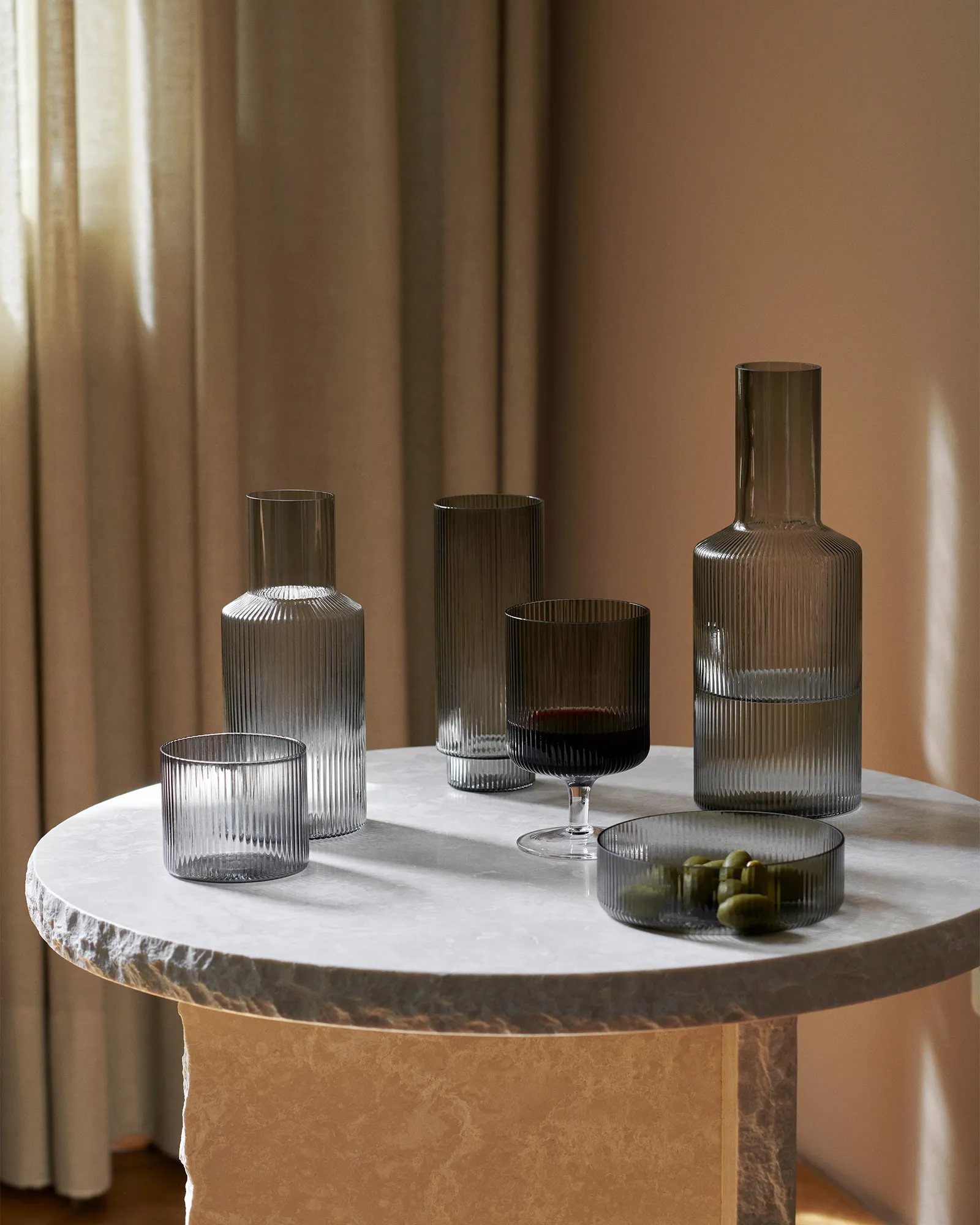 ferm LIVING Ripple Long Drink Glasses - Set of 4