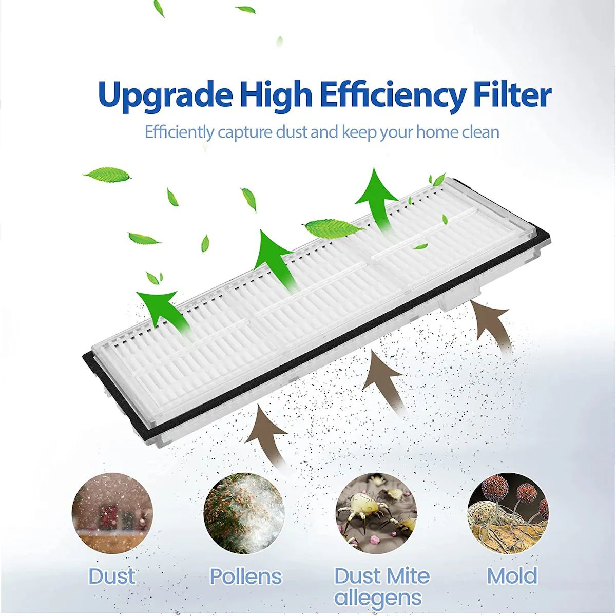 Tilbehørssett for Xiaomi Roborock S7 / T7 Series 14 deler, 4 moppputer, 4 HEPA-filtre, 6 kantbørster
