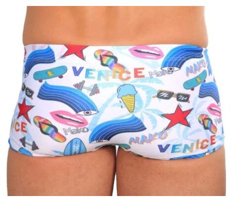 Maillot de Bain Mako Shorty Venice beach Blanc / Multicolore