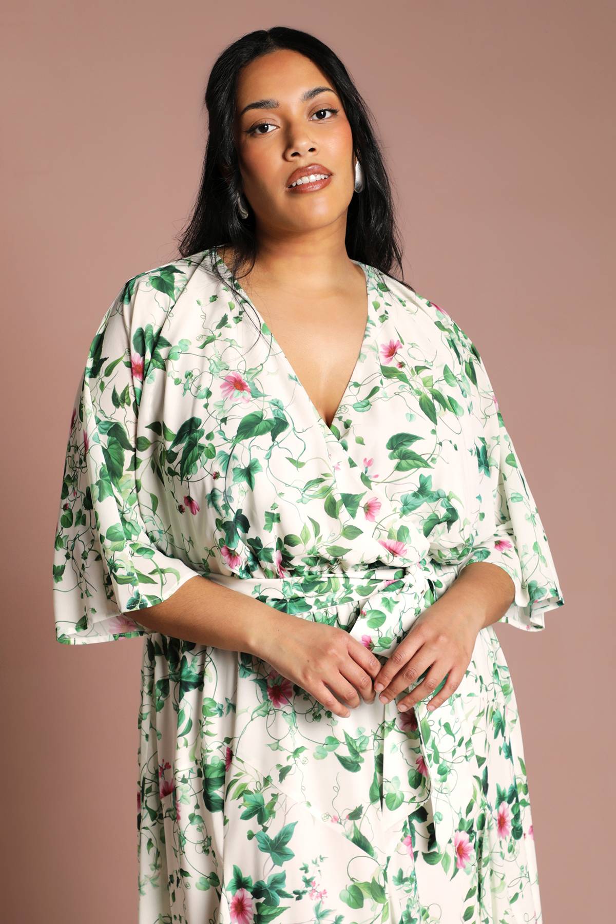 Coast Robe Midi Portefeuille Grande Taille À Imprimé Fleuri