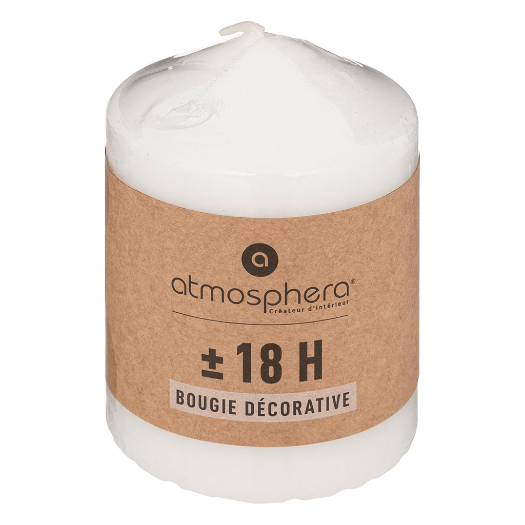 Bougie ronde blanche 7x9cm