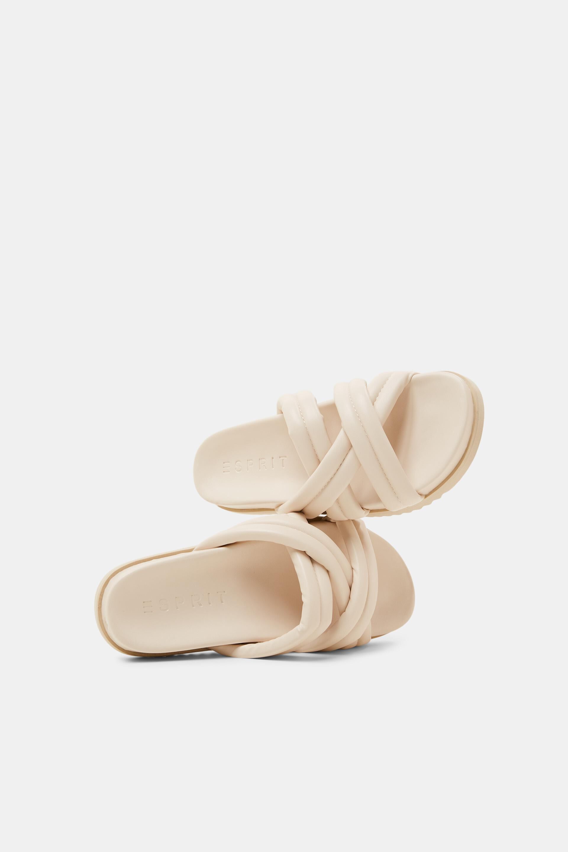 Sandales à enfiler en cuir vegan à brides croisées