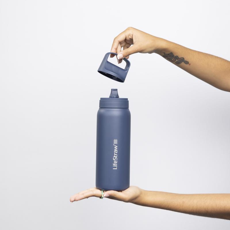 LifeStraw Go 2.0 700 blauwe geïsoleerde RVS waterfilterfles
