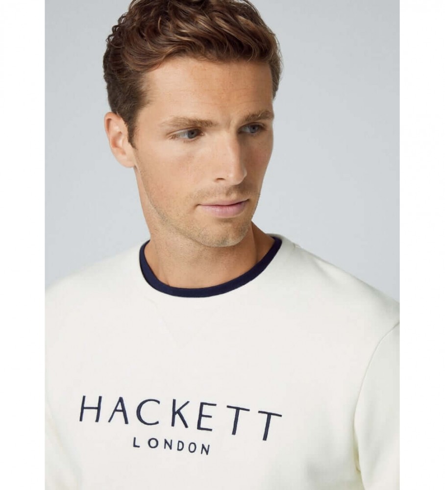Moletom Hackett Heritage com gola redonda, branco