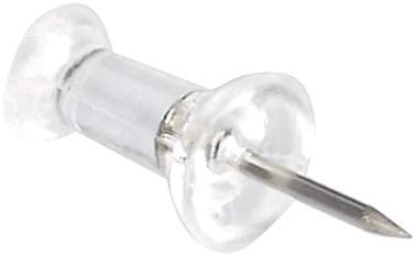 (100er Set) 20mm Pinnnadel Deko Steck Nadel Reisszwecke mit Griff - Silber / Transparent