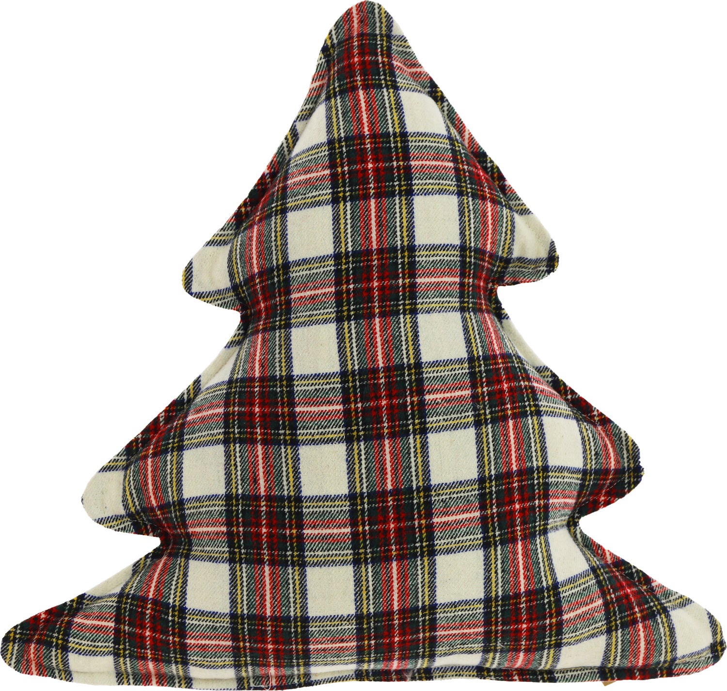 Unique Living kerstkussen Check tree crème 50 x 50 x 10 cm