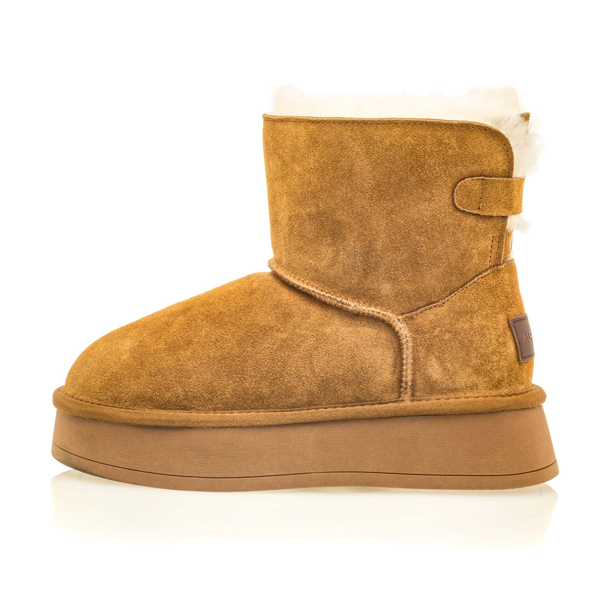 Boots Femme en cuir camel