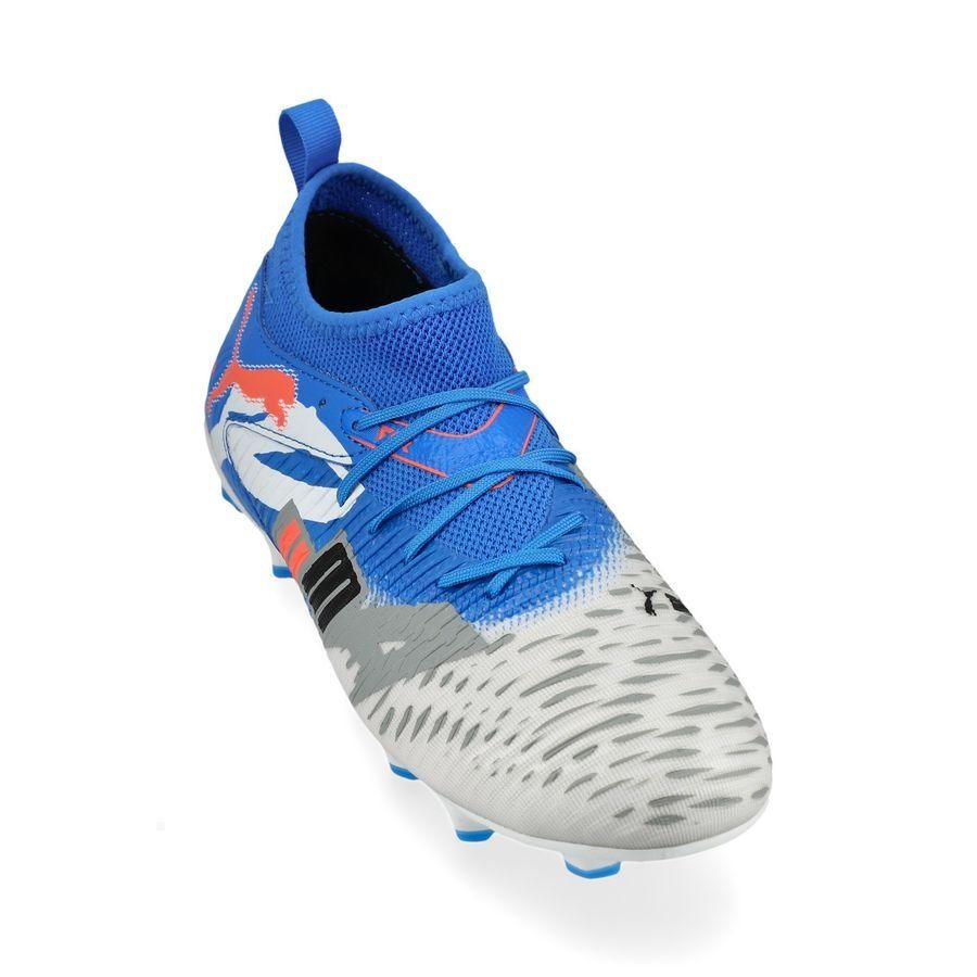 PUMA Future 8 Match FG/AG Forever - Blanc/Bleu/Gris/Noir/Glowing Red Enfant ÉDITION LIMITÉE