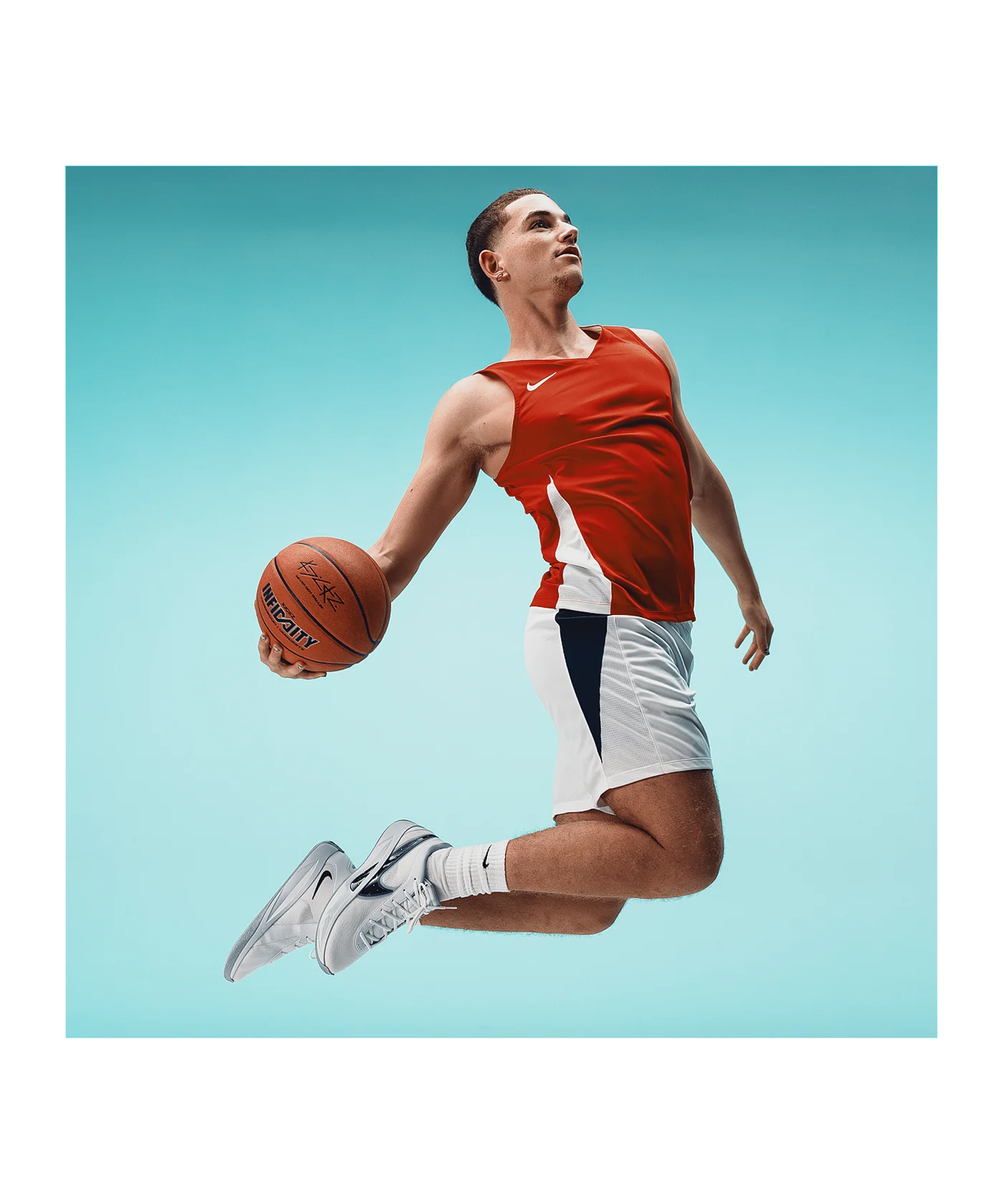 Nike Team Basketball Stock Trikot Rot Weiss F657