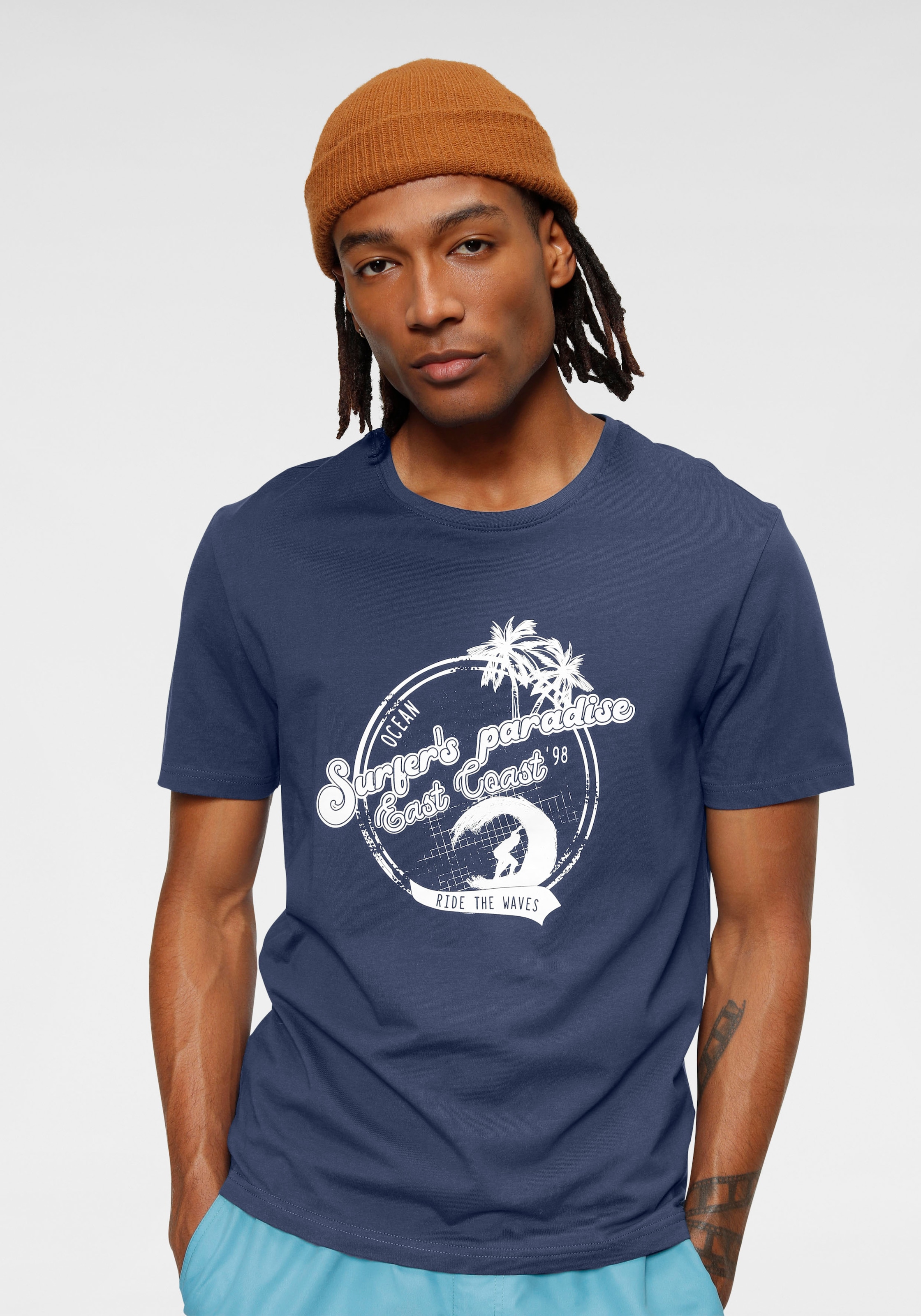 Ocean Sportswear T-Shirt , kurzärmelig,  schmal geschnitten,  mit Print,  Rundhalsausschnitt