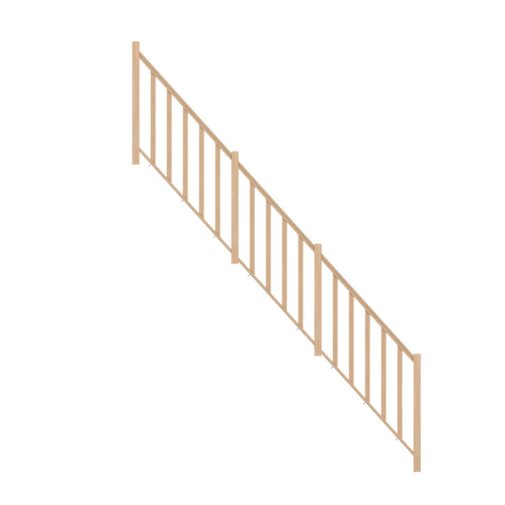 Pack balustrade FORTIA verticale hêtre naturel H.105,8 cm x L.346,8 cm