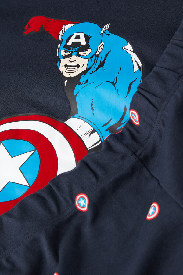 Pijama longo de algodão do Capitão América da Marvel