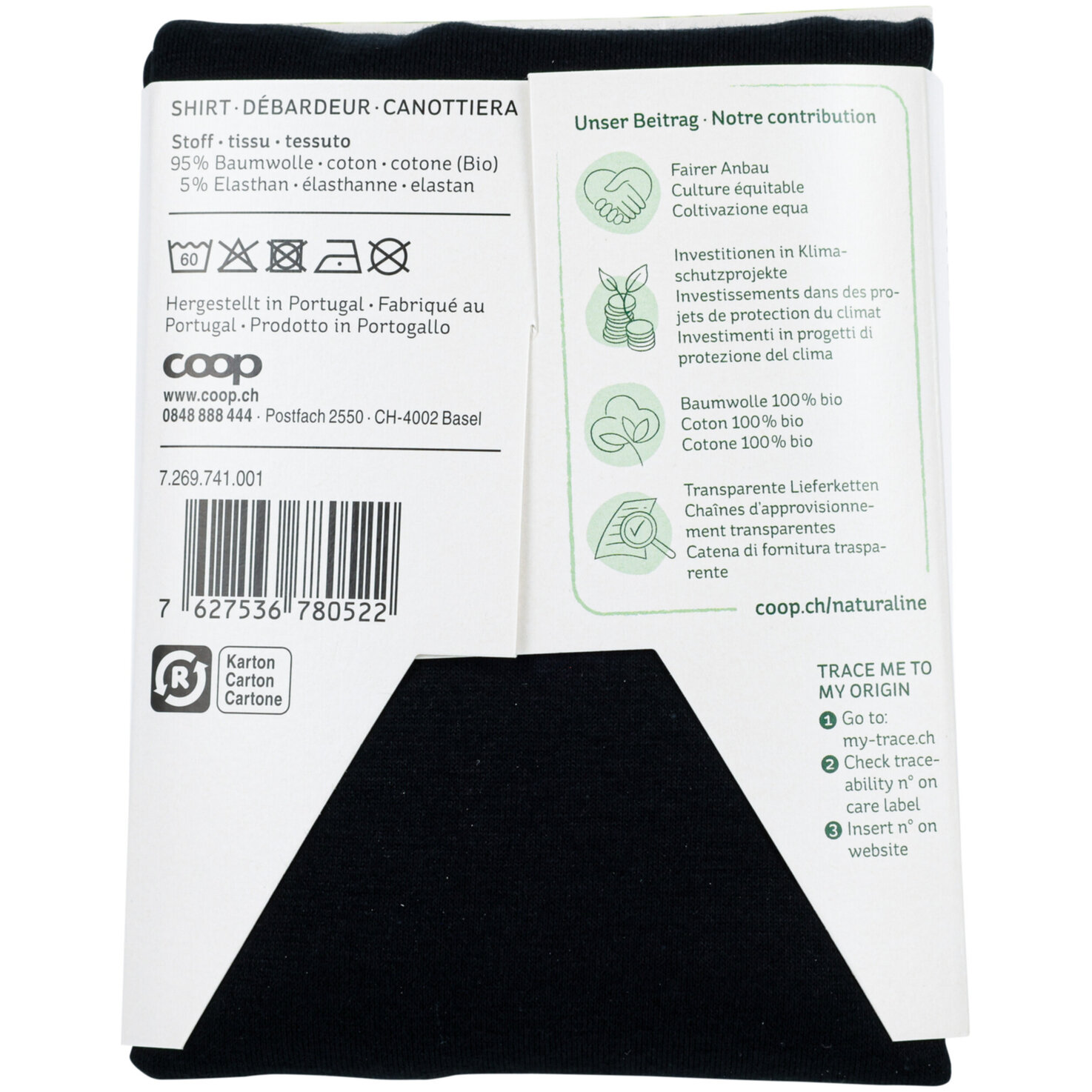 Naturaline Textil Herren Shirt schwarz S