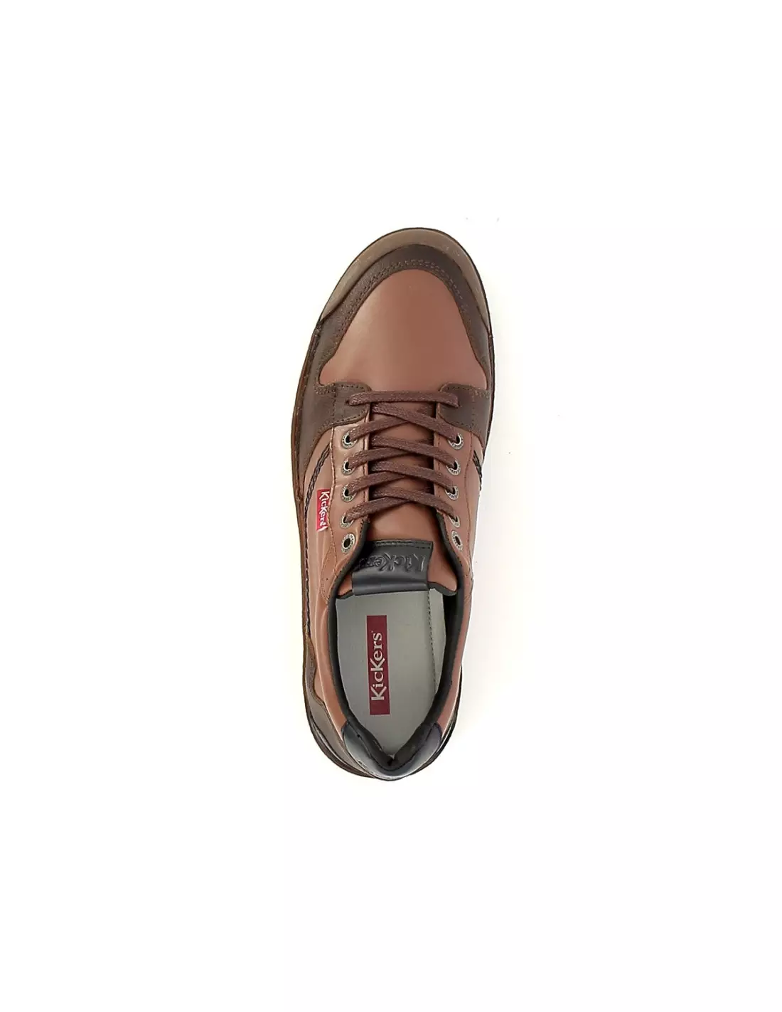 KICKERS TRIGOLO - Baskets Camelcognacmarine