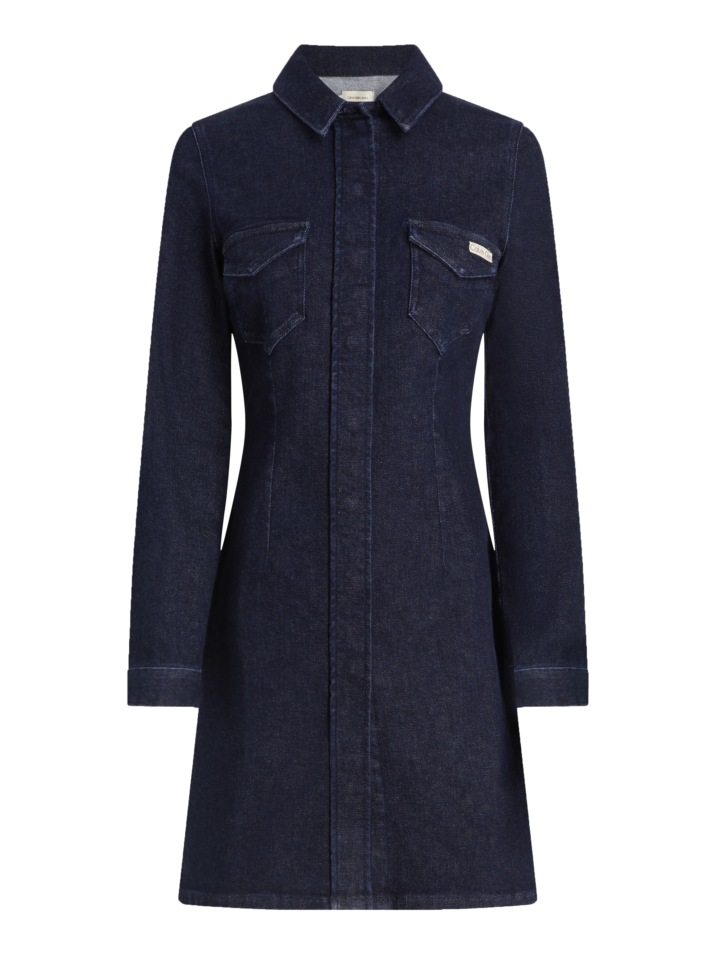 Calvin Klein Jeans Jeanskleid »DARTED LEAN SHIRT DENIM DRESS« Brusttaschen mit Logostickerei